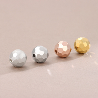 Vente en gros d'entretoises en argent sterling 925 accessoires de perles en forme de football laser pour fournitures de fabrication de bijoux