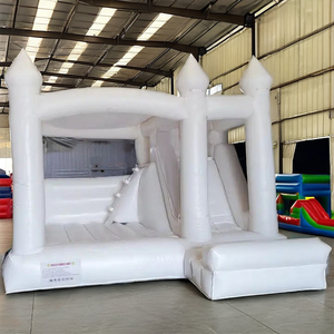 Castillo Inflable Blanco, Rosa, Menta, Morado y Azul Xinyue de 4x3.5m para Bodas, Fiestas y Parques de <span class=keywords><strong>Trampolines</strong></span>, Apto para Niños de 4 Años - Product Image 1