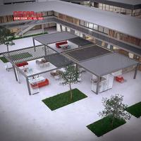 Grand belvédère motorisé électrique moderne en aluminium avec lumières Toit Jardin Patio Extérieur Diy Pergola rétractable