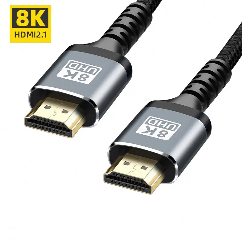 Câble HDMI vers HDIM plaqué or 8K 60hz 4K 120Hz 2.1 Câble vidéo pour TV Câble HDMI Cavel 3D 1M 2M 3M 5M Cabo 21