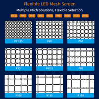 Écran LED en maille pour publicité extérieure P40 P55 P100, imperméable, flexible, écran de rideau LED, écran en maille de pixels