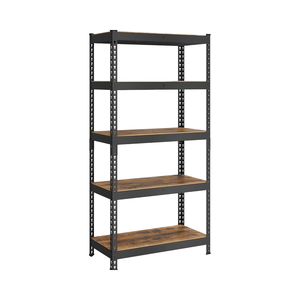 Boltless Assembly 5-Tier Adjustable Steel <strong>Shelving</strong> Unit Rustic Black Brown 2310 lb Load Capacity for Garage Warehouse Storage - Product Image 1