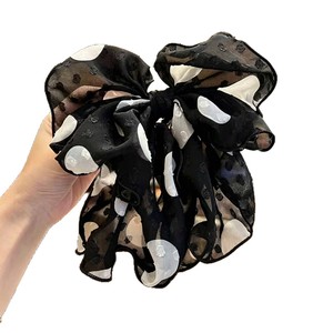 Accesorio para el cabello con lazo de gasa francesa súper mágico, pinza grande para el cabello, pinza de resorte para mujer, flor de pelo amarilla estilo princesa sirena - Product Image 5