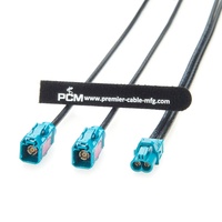 Câble coaxial RF 2-en-1 mini Fakra femelle vers double Fakra femelle Z Code pour caméra ADAS Rosenberger AMK12B-1M4Z5-Z vers 59Z113-000-Z