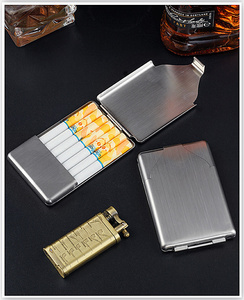 Étui à cigarettes à rabat personnalisé étui à cigarettes en acier inoxydable pour 7 bâtonnets grossiers ou 9 bâtonnets moyens - Product Image 4