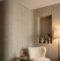 Panneaux tissés en chanvre MCM en travertin à texture lin naturel, design moderne et écologique pour les murs décoratifs intérieurs d'hôtels et de villas