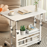 Table de lit d'hôpital en bois massif réglable, bureau pivotant, bureau d'étude, fonctions latérales, bureau debout mobile multifonction moderne