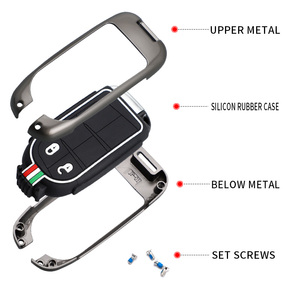 Étui de protection pour clé de voiture en métal pour Dodge Ram 1500 Journey Charger Dart Challenger Grand Cherokee Renegade <span class=keywords><strong>Fiat</strong></span> Chrysler 300C <span class=keywords><strong>Porte</strong></span>-clés - Product Image 6