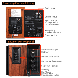 Loa bookshelf Hi-Fi chủ động Home 2.0, hệ thống loa âm thanh nổi phòng khách với chức năng USB, AUX, BT - Product Image 5