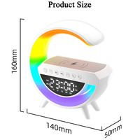 Lampu Meja Nakas RGB Wireless Charger dengan Kontrol APP untuk Speaker Musik Pintar untuk Kamar Tidur