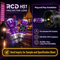 Projecteur LED Moto Avant 2.0 Pouces Super Lumineux 12000lm Yeux de Démon RGB 2 Lentilles Prix Usine Vente en Gros Style Café Racer Rétro