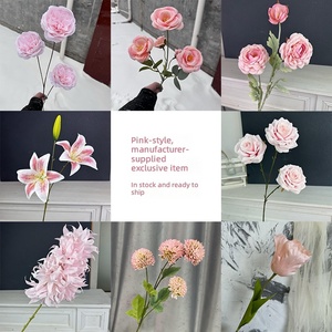 Flores <span class=keywords><strong>de</strong></span> Rosa Secas Rosadas Románticas al por Mayor, Hechas a Mano, Decoraciones para Bodas al Aire Libre, Decoración para Sala <span class=keywords><strong>de</strong></span> Estar - Product Image 1
