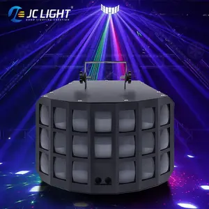 Hot Selling Disco Lights 50w 3 Layer Butterfly Led Beam 4in1 Rgbw Disco Laser Strobe Effect Derby Light