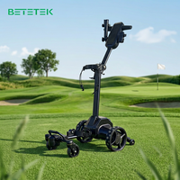 Chariot de golf électrique pliable BETETEK en alliage d'aluminium alimenté au lithium, directement de l'usine, pour les opérations sur les terrains de golf