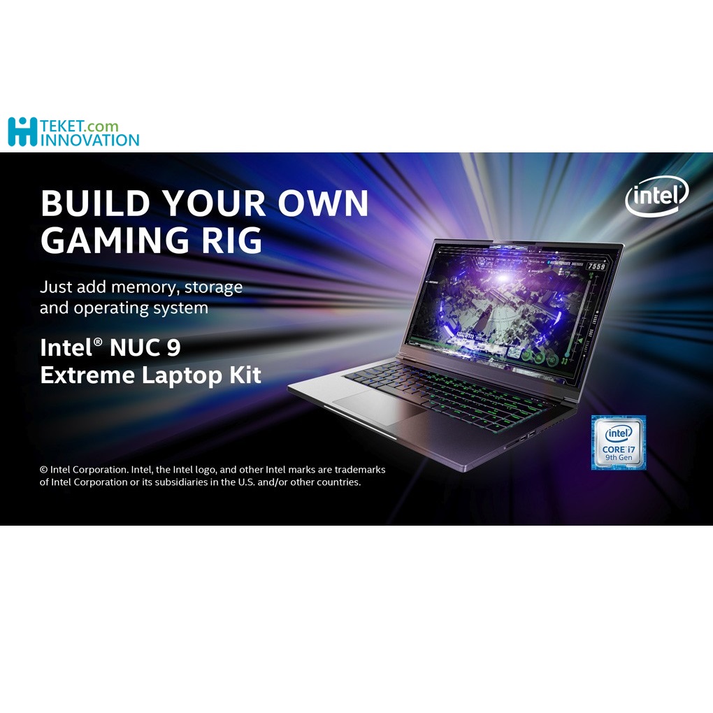 LAPQC71 QC71 Intel NUC 9 Extreme Gaming Laptop Kit Whitebook with