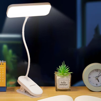 Lampe de lecture LED 3 couleurs moderne et portable à logo personnalisé, double usage, rechargeable, à clipser, pour bureau, dortoir, étude