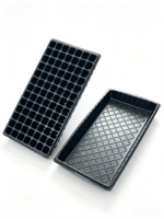 Plateaux de semis à 98 cellules avec plateaux à base plate 1020, kit de pépinière tout-en-un pour la germination des graines de légumes et de fleurs