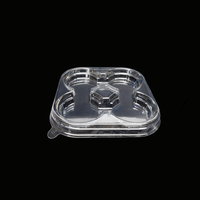 Boîte en plastique transparente avec couvercle, forme carrée, pour le stockage des aliments