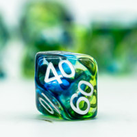 Pour Udixi Logo personnalisable en résine de forme polyédrique RPG jeu de dés glaçure vert avec finition colorée pour donjons et dragons