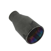   Embouts d'échappement de voiture en acier inoxydable noir à double paroi avec embouts de silencieux chromés