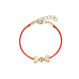 Thời Trang Chất Lượng Cao Hot Bán 14K Mạ Vàng Y2K Trái Tim Bow Đính Cườm Đồ Trang Sức Màu Đỏ Chuỗi Sợi Dây Thừng Phụ Nữ Bé Vòng Đeo Tay - Product Image 4