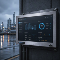 Étanche IP67 Boîtier en acier inoxydable 316 Moniteur industriel 15,6'' avec variateur de luminosité de 100% à 0