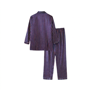 Conjunto de Pijama Casual para Hombre, Talla Grande, de Franela Térmica Cálida, con Estampado de Leopardo, Rayas y Bolsillos - Product Image 1