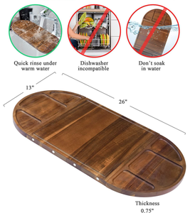 Planche à découper en bois irrégulière, style palette, pour steak, pain, fromage et aliments traiteur, épaisseur 2 cm - Product Image 5