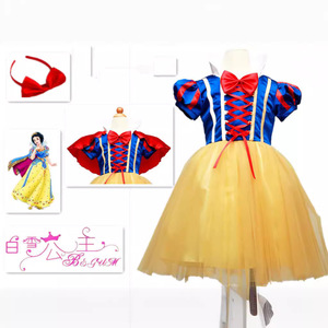 ชุดสโนว์ไวท์สำหรับเด็กผู้หญิง ผ้าทูลล์ทรงเอไลน์ ชุดคอสเพลย์ ชุดแสดง - Product Image 4