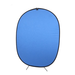 5 X 6.5ft Portable Debout Peint À La Main Polyester Pliable <span class=keywords><strong>Greenscreen</strong></span> 2in1 Bleu Écran Toile De Fond Studio Photo Arrière-plans - Product Image 3
