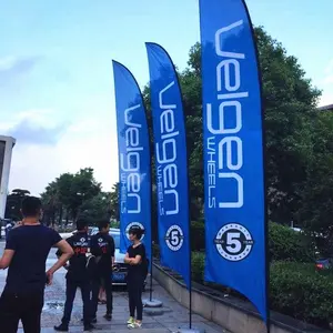 Promosi Spanduk Bendera Bulu Spanduk Bulu Berdiri Tiang Bendera Pantai