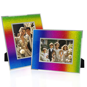 إطارات صور زجاجية لهدايا لامعة من الزجاج إطار للزفاف لتزيين المنزل هدايا عيد الميلاد للنساء - Product Image 2