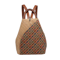 Sac à dos en cuir de liège style bohème chic pour femme, design naturel imperméable pour la plage et les voyages
