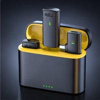 Microphone Lavalier Sans Fil Professionnel 2.4G à Réduction de Bruit, Double Canal Omnidirectionnel, Portée 50M, Autonomie 8H pour Smartphones et Vidéo