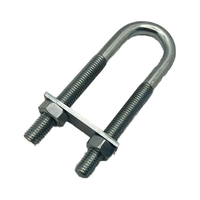 Écrou en U M14*310 mm fabriqué en Turquie, haute résistance, galvanisé, robuste, avec écrou de serrage et rondelle, en acier, largeur de bande 24 mm, pour l'industrie lourde