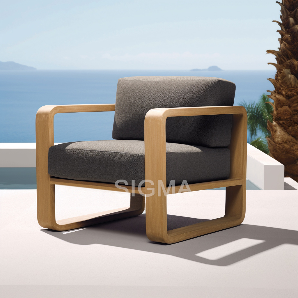 SIGMA Luxury Garden Furniture Waterproof Teak Sofa Set Patio Outdoor Furniture Set