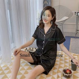 Designer Pajamas Set Satin Pajama Shorts Women Nighty <strong>Airline</strong> Sleeping Suits - Product Image 1