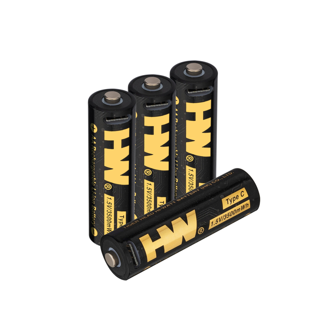 OEM 1.5V 2000mAh USB Rechargeable Batteries AA Lithium-Ion Battery with Type-C Port Li-ion Battery ODM