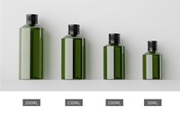 Bouteille biseauté en aluminium vert foncé avec capuchon noir, gourde pour animal domestique, 50/100/150/200ml