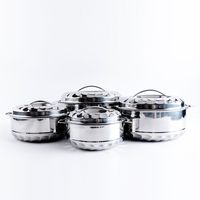 Ensemble de 4 pièces de Casseroles isolées à Double paroi en acier inoxydable de luxe, thermo-plats