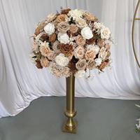 Décoration florale de mariage faite à la main ML, magnifique centre de table en fausses fleurs de soie blanches, brunes et beiges de 1,5 m pour Pâques, Noël et la rentrée scolaire