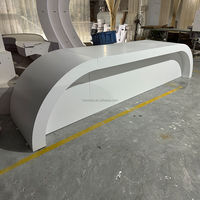 Table de bar rectangulaire blanche en PVC acrylique pour la décoration de la réception de mariage, fournitures personnalisées pour la scène de la fête de mariage