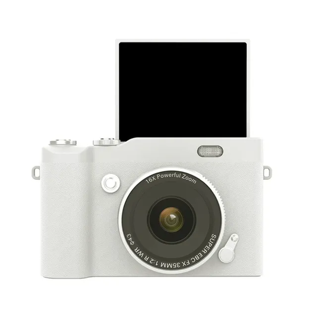 Compact Digital Camera 180° Flip 2.4'' Screen CCD Digital Camera HD Retro Student Camera for Outdoor Travel Photo Recorder Gift