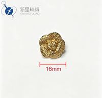 Boutons en métal texturés 3D en forme de camélia, boutons décoratifs pour blazer, robe, veste pour femmes
