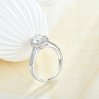 Bague de fiançailles QX en argent sterling 925, avec pierre centrale en forme de poire, halo de diamants, double rangée sertie clos