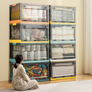 Transparent <b>Storage</b> Box Rectangle Foldable Book Box For Kids Student Dormitory Home Use <b>Plastic</b> <b>Storage</b> Bins - Product Image 1