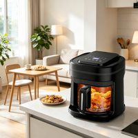 Friteuse à air 5L Clear View avec écran tactile intelligent, température et minuterie réglables, sans huile, appareil de cuisson domestique pour la cuisine