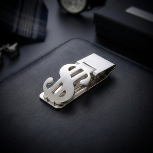 Portafoglio con fermasoldi in lega di alluminio, porta carte in metallo, personalizzato, alla moda, da uomo, sottile, in acciaio inossidabile, regalo aziendale, fusione. - Product Image 1