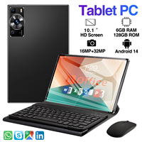 Nueva Tablet PC Inteligente con WiFi de 10.1 Pulgadas, Pantalla IPS, Android 14.0, para Uso Empresarial, con Procesador MTK de Doble Núcleo, Teclado y Ratón, Resistente al Agua