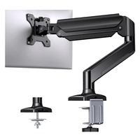 Bras de moniteur double fixation, pince de bureau / panneau perforé, double fixation, écran de 15 à 32 pouces, réglable en hauteur et pivotant
